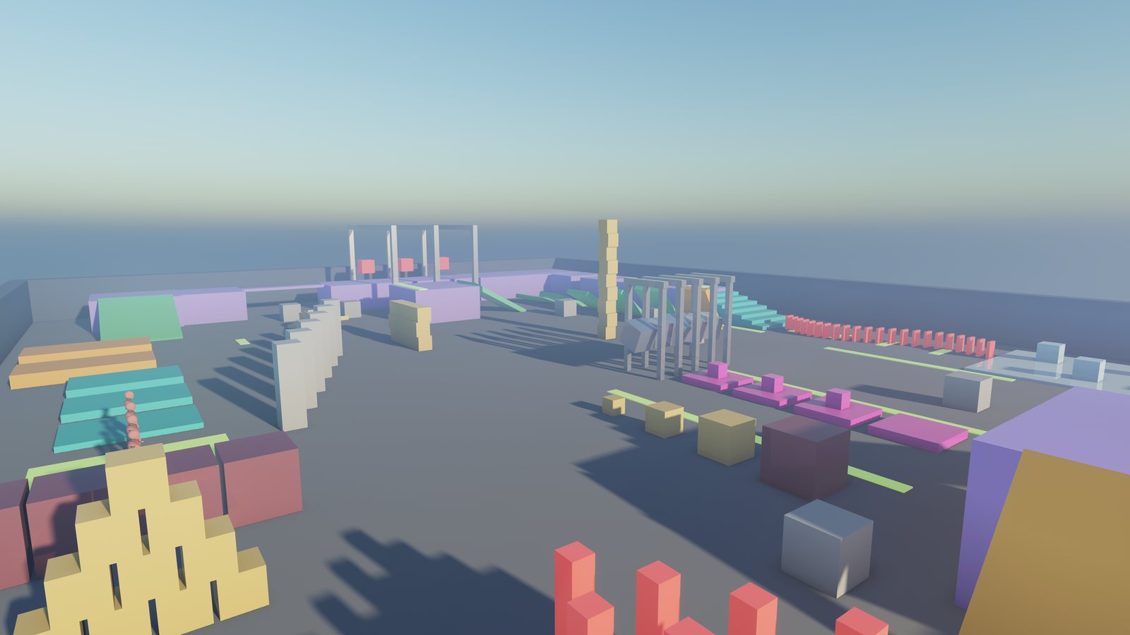 A wide view over the obstacle course